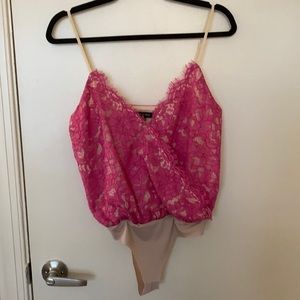 Fuchsia lace bodysuit